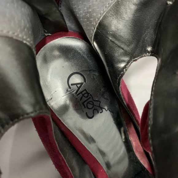 Burgundy open toe heel - Picture 3 of 3